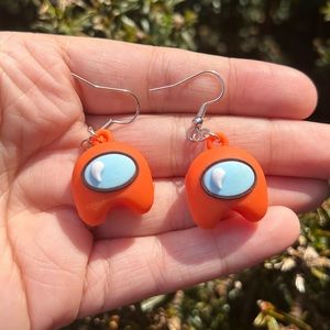 Orange Among Us Crewmate Earrings